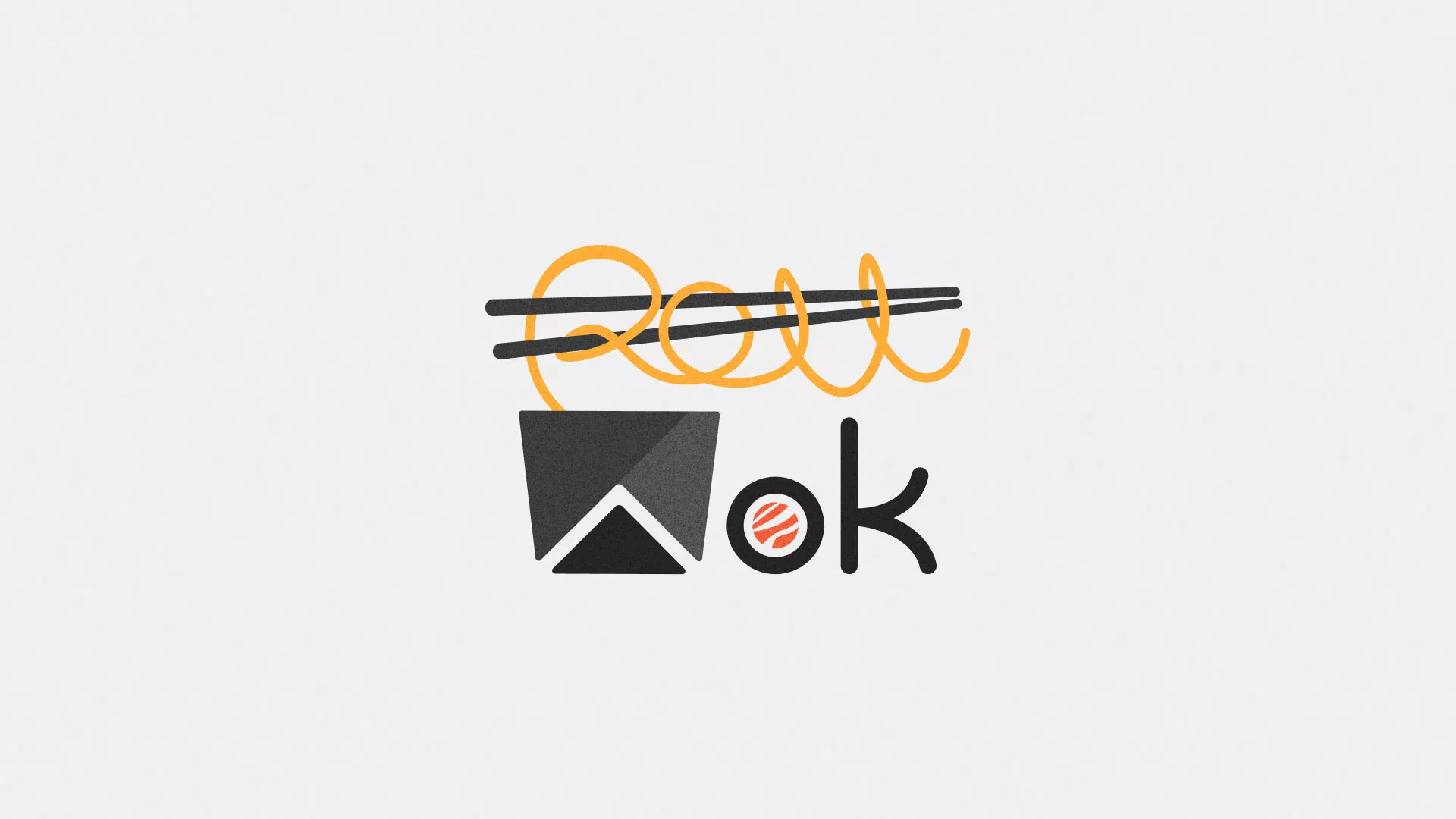 Разработка логотипа суши-бара «Roll Wok Club» в Липках